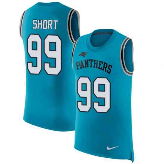 Nike Panthers #99 Kawann Short Blue Alternate Mens Stitched NFL Limited Rush Tank Top Jersey